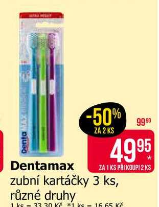 Dentamax zubní kartáčky 3 ks, různé druhy 