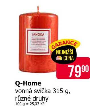 Q-Home vonná svíčka 315 g, různé druhy 