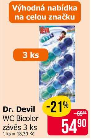 Dr. Devil WC Bicolor závěs 3 ks 