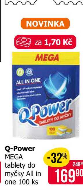 Q-Power MEGA tablety do myčky All in one 100 ks