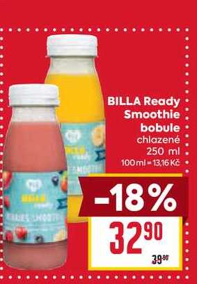 BILLA Ready Smoothie bobule chlazené 250 ml 