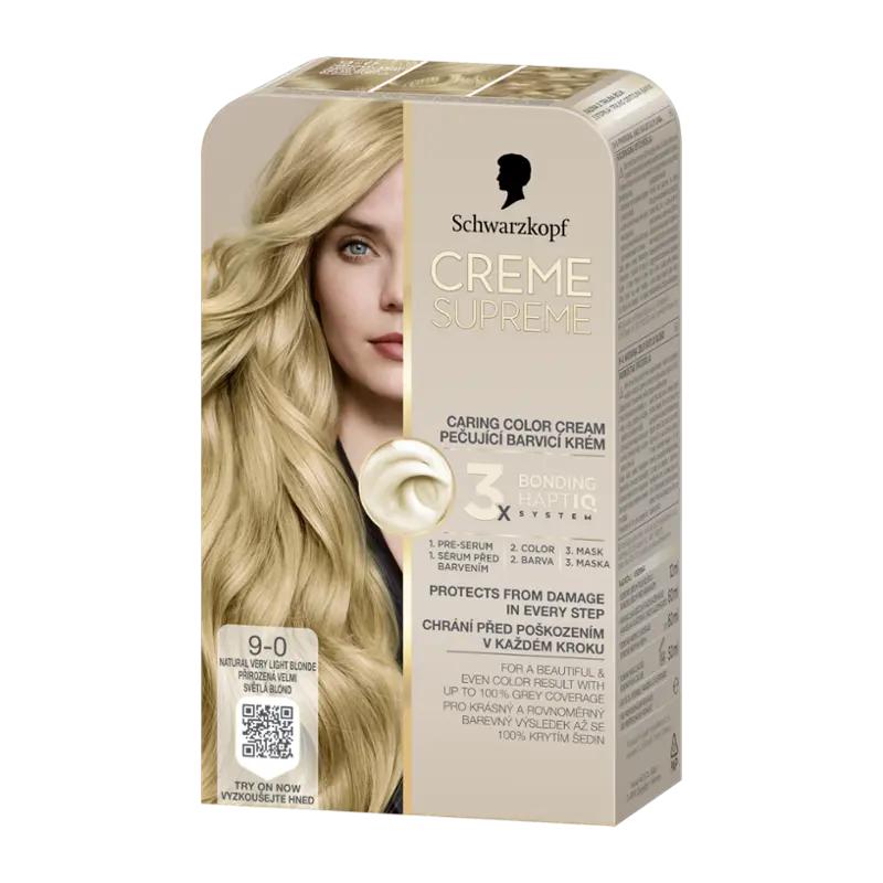 Schwarzkopf Barva na vlasy Creme Supreme 9-0 Přirozená velmi světlá blond, 1 ks