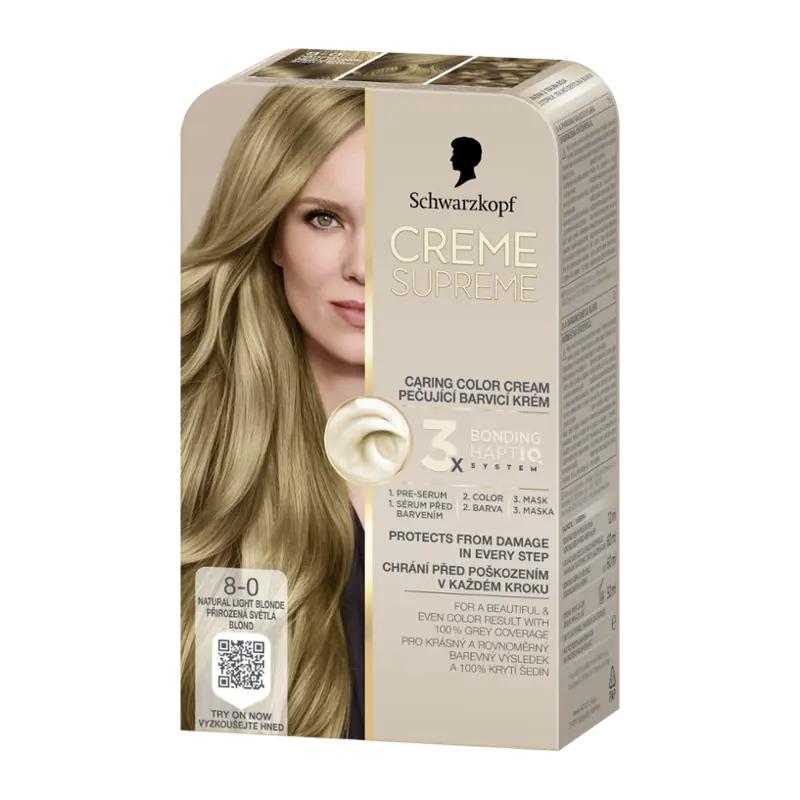 Schwarzkopf Barva na vlasy Creme Supreme 8-0 Přirozená světlá blond, 1 ks