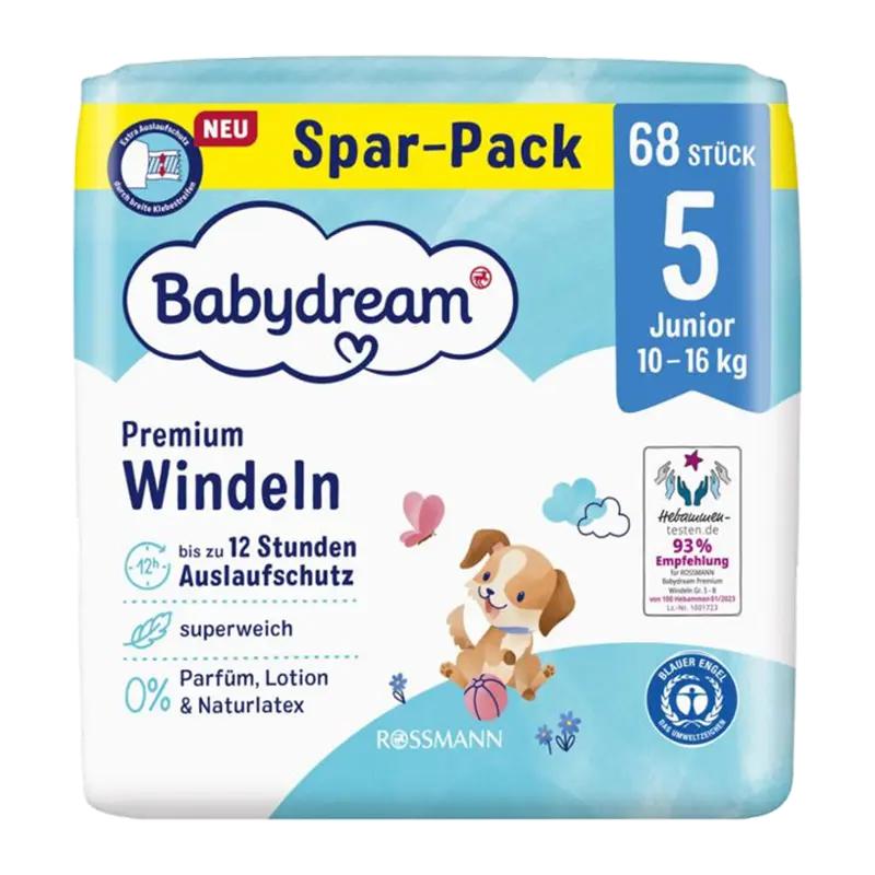 Babydream Jednorázové plenky Premium Junior 10 - 16 kg, vel. 5  Jumbo-Pack