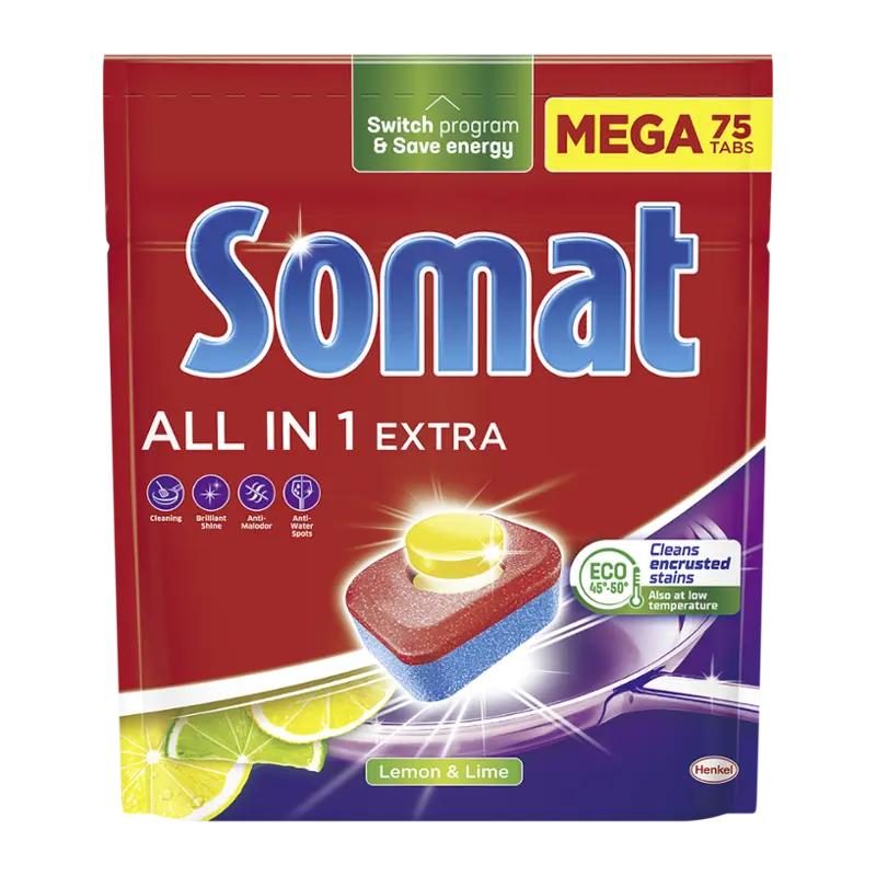 Somat Tablety do myčky All in 1 Extra Lemon & Lime, 75 ks
