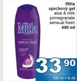 Mitia Mitia sprchový gel aloe & milk pomegranate sensual fresh 400 ml 