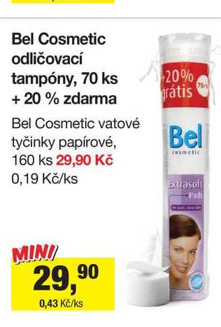 Bel Cosmetic odličovací tampóny, 70 ks + 20% zdarma 