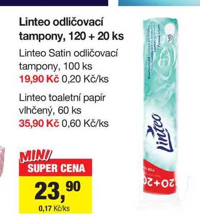 Linteo odličovací tampony, 120+ 20 ks 
