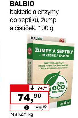 BALBIO bakterie a enzymy do septiků, žump a čističek, 100 g  