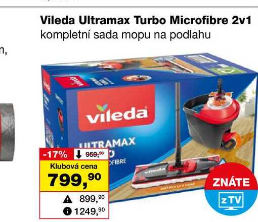 Vileda Ultramax Turbo Microfibre 2v1 kompletní sada mopu na podlahu 