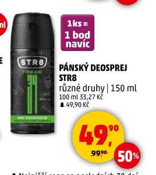 PÁNSKÝ DEOSPREJ STR8 různé druhy, 150 ml 