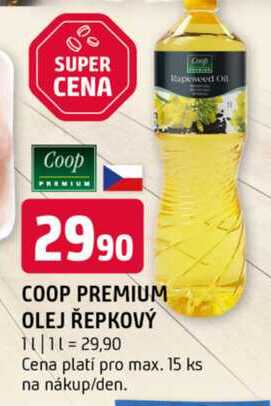 Coop premium olej řepkový 1l