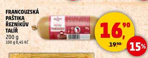 FRANCOUZSKÁ PAŠTIKA ŘEZNÍKŮV TALÍŘ, 200 g 