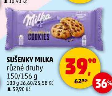SUŠENKY MILKA různé druhy, 150/156 g