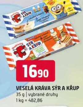 Veselá kráva sýr a křup 35 g vybrané druhy 