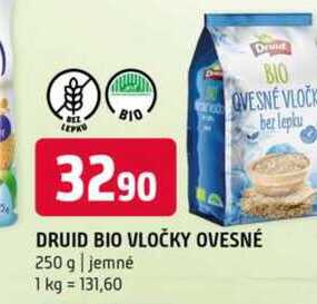 Druid bio vločky ovesné 250 g jemné 