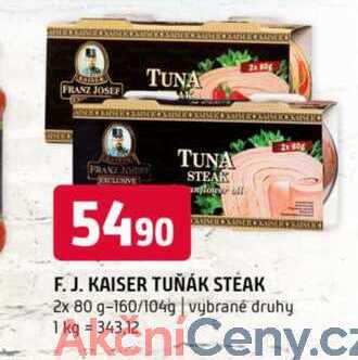 F. J. KAISER tuňák steak 2x 80 g 160/1049 vybrané druhy 
