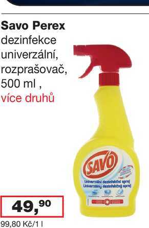 Savo Perex dezinfekce univerzální, rozprašovač, 500 ml, více druhů 