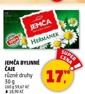 JEMČA BYLINNÉ ČAJE různé druhy, 30 g 
