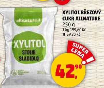 XYLITOL BŘEZOVÝ CUKR ALLNATURE, 250 g 