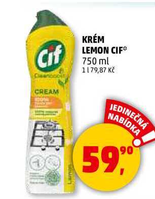 KRÉM LEMON CIF, 750 ml