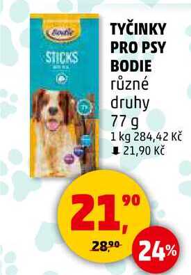 TYČINKY PRO PSY STICKS BODIE různé druhy, 77 g  