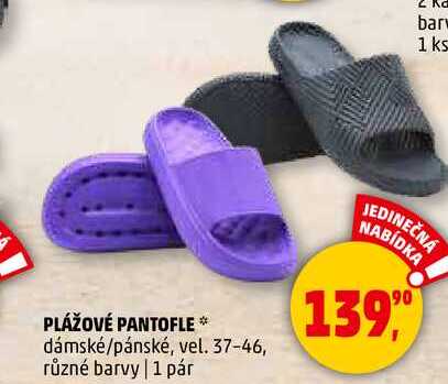 PLÁŽOVÉ PANTOFLE dámské/pánské, vel. 37-46, různé barvy, 1 pár 