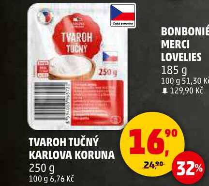 TVAROH TUČNÝ KARLOVA KORUNA, 250 g 