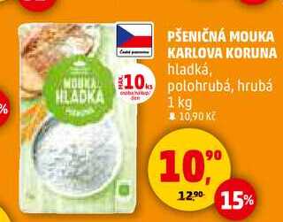 PŠENIČNÁ MOUKA KARLOVA KORUNA hladká, 1 kg
