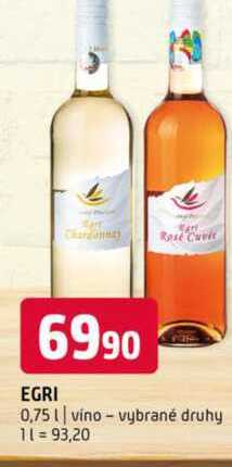 EGRI 0,75l vino vybrané druhy