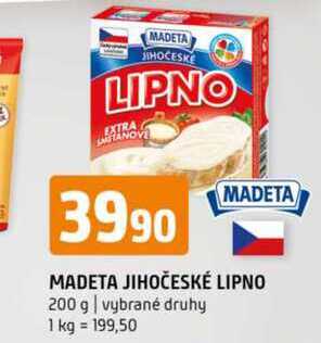 Madeta Jihočeské Lipno tavený sýr 200g, vybrané druhy
