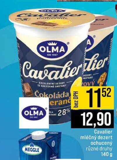 Cavalier mléčný dezert ochucený různé druhy 140 g 