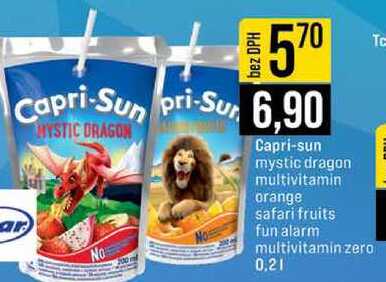 Capri-sun mystic dragon multivitamin orange safari fruits fun alarm multivitamin zero 0,2l