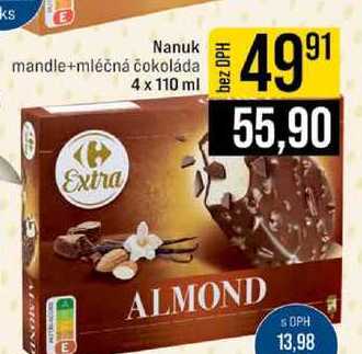 Nanuk mandle+mléčná čokoláda 4 x 110 ml 