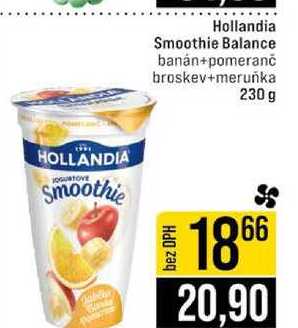 Hollandia Smoothie Balance banán+pomeranč broskev+meruňka 230 g
