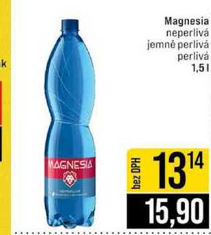 Magnesia neperlivá jemně perlivȧ perlivá 1,5l