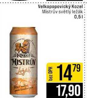 Velkopopovický Kozel Mistrův světlý ležák 0,5l