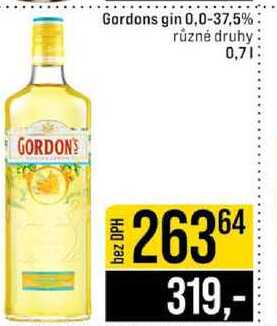 Gordons gin 0,0-37,5% různé druhy 0,7l