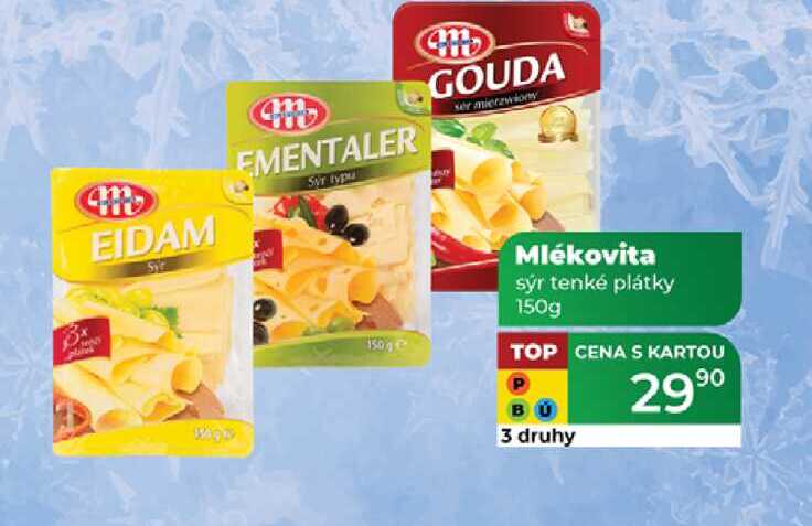 Mlékovita sýr tenké plátky 150g 