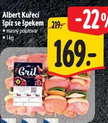 Albert Kuřecí špíz se špekem 1 kg