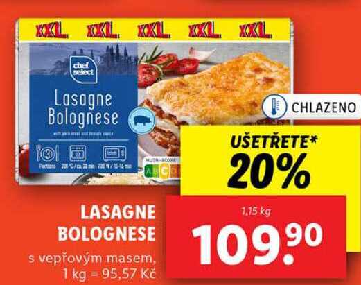 LASAGNE BOLOGNESE, 1,15 kg