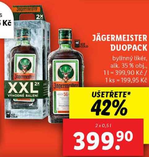 JÄGERMEISTER DUOPACK, 2x 0,5 l