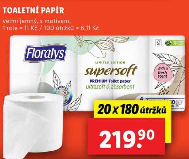 TOALETNÍ PAPÍR, 20x 180 útržků 