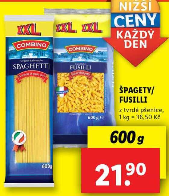 ŠPAGETY/FUSILLI, 600 g