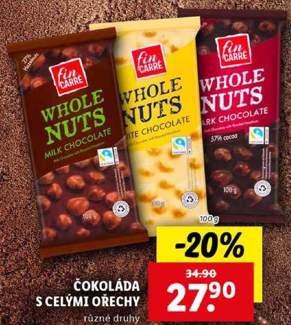 ČOKOLÁDA S CELÝMI OŘECHY, 100 g