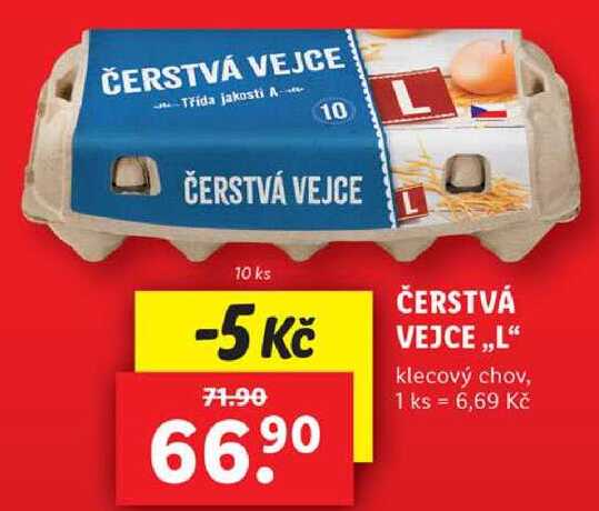 ČERSTVÁ VEJCE ,,L“ klecový chov, 10 ks