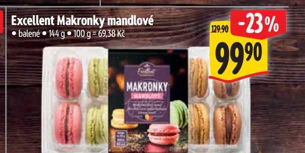 Excellent Makronky mandlové balené 144 g 