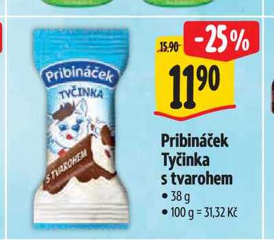   Pribináček Tyčinka s tvarohem  38 g  
