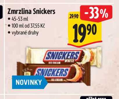 Zmrzlina Snickers  45-53 ml  