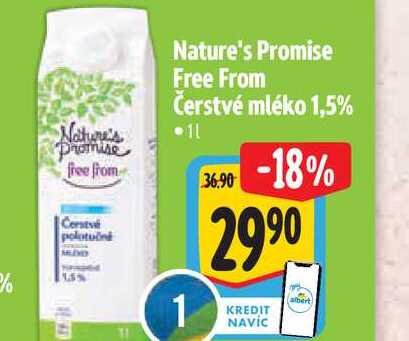 Nature's Promise Free From Čerstvé mléko 1,5%  1 l